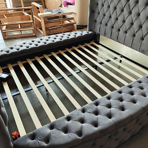 Cama Moderna Chesterfield con Cabecera Acolchada, de Alta Calidad, Ecológica, Tamaño <span class=keywords><strong>Queen</strong></span>/King, con Espacio de Almacenamiento y Elevador para TV Debajo de la Cama - Product Image 5