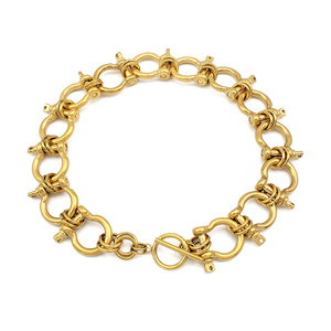 <span class=keywords><strong>Collana</strong></span> pendente con fibbia a <span class=keywords><strong>ferro</strong></span> <span class=keywords><strong>di</strong></span> <span class=keywords><strong>cavallo</strong></span> Vintage in oro Vermeil 18K in acciaio inossidabile nodo a croce spessa - Product Image 3