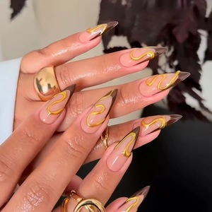 121 140 Bán Chạy Nhất <span class=keywords><strong>Flash</strong></span> Kim Cương Abs Nail Art Press-Ons Bow Pháp Cross-Biên Giới Thiết Kế Với Keo Ngón Tay Ứng Dụng Bán Buôn - Product Image 4