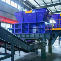 Déchiqueteur hydraulique industriel à double arbre pour fûts en plastique, tuyaux en plastique usagés et pare-chocs, pour déchets plastiques durs