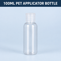 Flacon applicateur souple en PET de 100 ml pour teinture capillaire, shampoing, emballage cosmétique, avec bouchon distributeur à torsion et bouchon à vis, vente en gros