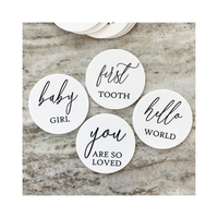 Acryl Milestone Kaarten Unisex Milestone Discs Hijgde Perspex Gepersonaliseerde Leeftijd Kaarten Pasgeboren Baby Shower Gift