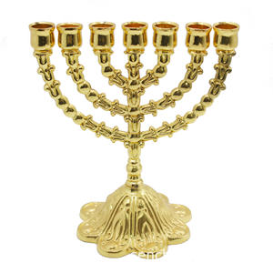 Menorah decoración candelabro vela judía 7 ramas candelabros Jerusalén 12 tribus Hanukkah decoración del hogar - Product Image 6