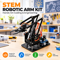 Kit de bras robotique de bureau miniature Zetok RA01 4DOF avec panneau de commande ESP8266, kit de démarrage éducatif DIY pour l'apprentissage STEM