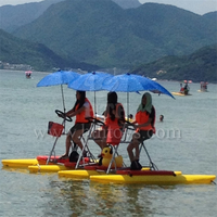 Vélo aquatique en plastique HTH en promotion, 1 personne, capacité 100-500 kg, jeu commercial de parc aquatique extérieur pour le plaisir
