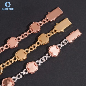 Pulsera de Cadena de Plata 925 con Moissanita, Estilo Hip Hop, Chapada en Oro Rosa, Unisex, de Lujo, para Uso Diario - Product Image 3