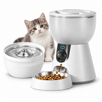 Distributeur intelligent pour chats 4L avec caméra 2K, fontaine en acier inoxydable 3L, Wi-Fi double bande, vision nocturne, couvercle de confidentialité et alimentation de secours