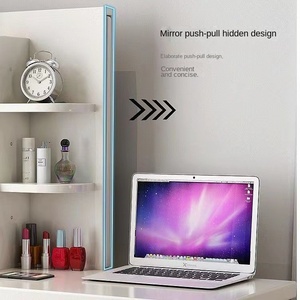 Coiffeuse Moderne, Simple et de Luxe <span class=keywords><strong>pour</strong></span> Petites Chambres de Filles, avec <span class=keywords><strong>Meuble</strong></span> de Rangement Intégré et Miroir Caché, en Bois - Product Image 2