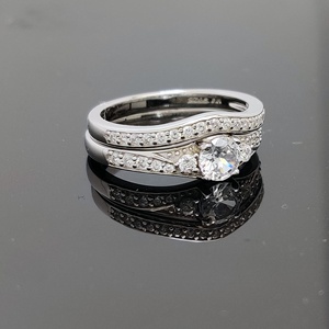 Ngành công nghiệp Bán buôn giá bạc nhẫn cưới Trilogy 925 bạc tối giản Nhẫn đính hôn Nhẫn tùy chỉnh đồ trang sức phụ nữ - Product Image 4