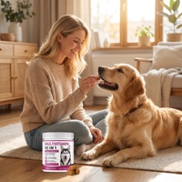 Compléments multivitaminés pour chiens OEM avec huile de saumon oméga-3, probiotiques, vitamines et minéraux essentiels, favorisant la mobilité, la santé intestinale, la peau et le pelage