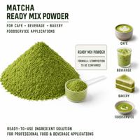 Poudre de matcha prête à l'emploi pour les applications dans les cafés, les boulangeries et les services de restauration