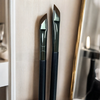 Pinceau éventail de luxe personnalisé pour eye-liner et sourcils, à poils synthétiques, idéal pour le correcteur et le crayon à sourcils