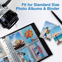 Carpeta de 3 Anillas con Personalización de Fábrica con 4 Bolsillos de Alta Transparencia para Tarjetas de PP y Notas, Compatible con Álbum de Fotos de 4 x 6