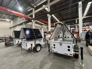 BIGLUX US-Standard-Auflieger montiert 21 Fuß Teleskopmast mit 4 PTZ Kamera mobiler Überwachungsauflieger
