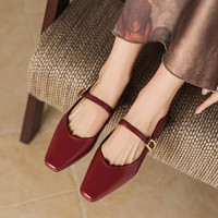 Chaussures pour femmes Cialisa en cuir véritable de haute qualité, nouvelles ballerines 2026, confortables, talons bas, bout carré, chaussures Mary Jane, tailles 42