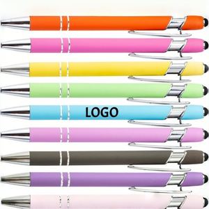 Bolígrafos con Logotipo Personalizado, Bolígrafo Metálico Retráctil 2 en 1 con Punta Táctil para Pantallas Táctiles, para la Escuela, Oficina, Compañeros de Trabajo - Product Image 1