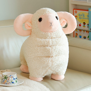 Juguete <span class=keywords><strong>de</strong></span> Peluche <span class=keywords><strong>de</strong></span> Cordero <span class=keywords><strong>de</strong></span> Dibujos Animados, Tela Cómoda con Relleno Completo, Juguete <span class=keywords><strong>de</strong></span> Animal para Bebés, Regalos Creativos y Reconfortantes - Product Image 2