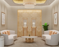 Vitrine de centre de magasin de bijoux de luxe, présentoir rond avec éclairage LED, comptoir verrouillable, design personnalisable en taille et couleur
