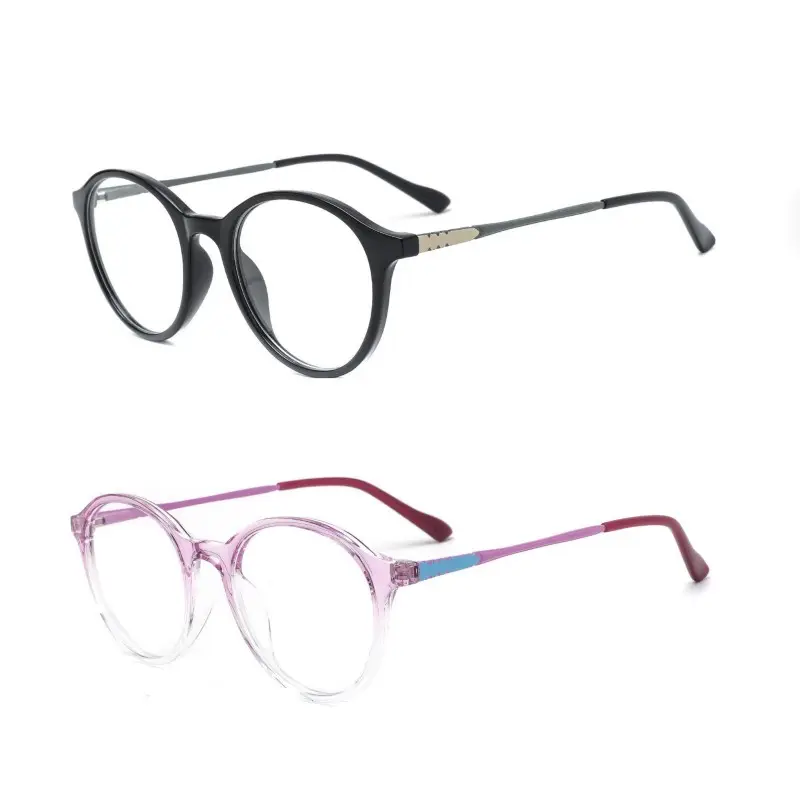 Mode femmes Tr90 élégant optique cadres clair Tr90 métal carré démo lunettes cadres pour homme