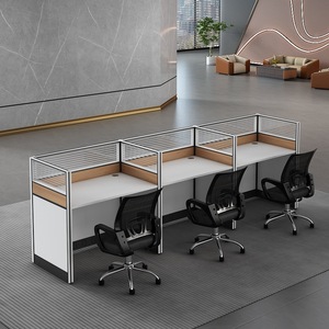 Estación de Trabajo Moderna para Oficina, Conjunto de Escritorio Modular para 4 Personas con Paneles y Sillas, Diseño Contemporáneo, Partición Independiente - Product Image 3