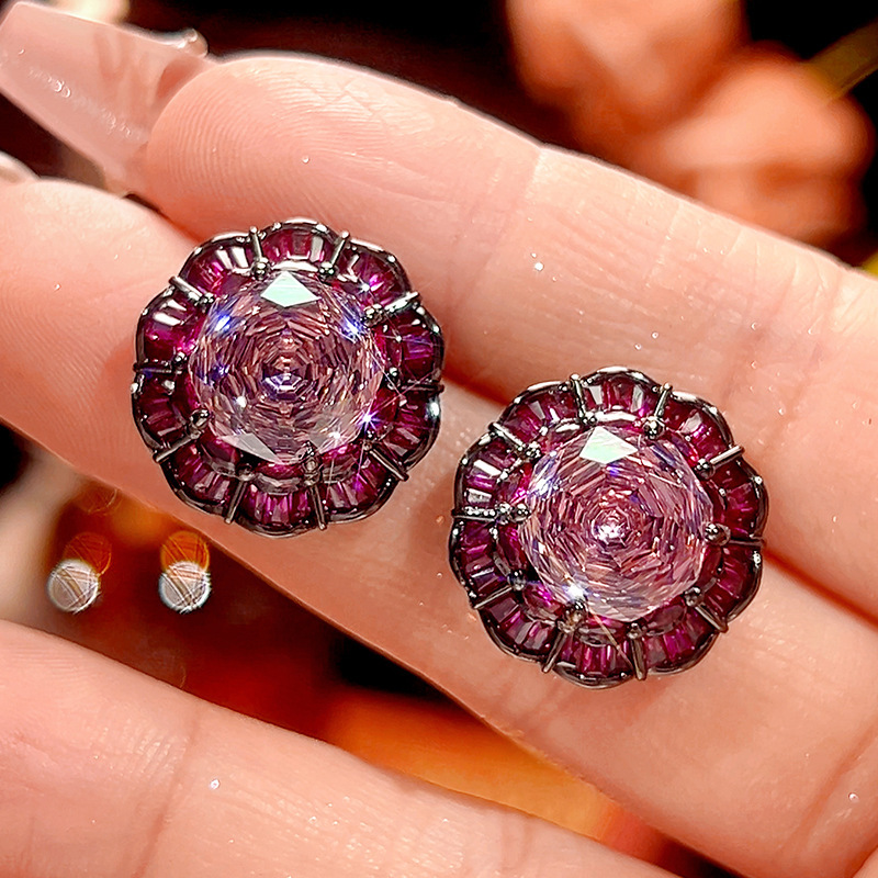 Boucles d'oreilles roses séchées