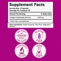 Capsules de collagène de haute qualité, complément alimentaire, absorption améliorée, favorise la santé des cheveux, des ongles, de la peau, des os et des articulations.