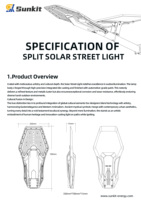Lampadaire solaire SUNKIT à panneaux séparés, peinture de qualité automobile, moulage sous pression intégré de haute précision, résistance à la corrosion et à l'usure