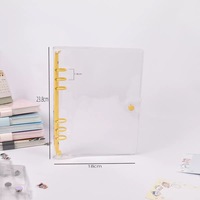 Protège-cahier A5 en PVC transparent ML avec anneaux, pochette promotionnelle pour agenda, pages remplaçables, classeurs souples à anneaux, fermeture éclair en PVC