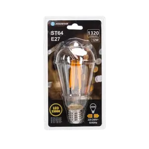 หลอดไฟ LED ทรง ST64 ขั้ว E27 แบบไส้หลอด 12 วัตต์ สไตล์วินเทจ เหมาะสำหรับตกแต่งและสร้างบรรยากาศอบอุ่น - Product Image 3