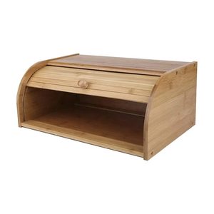 Bamboo Bread Box Wooden <b>Storage</b> <b>Container</b> With Floral Design For <b>Kitchen</b> Desktop Use - Product Image 5