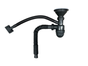 WENYING Ensemble de <span class=keywords><strong>siphon</strong></span> de vidage moderne 3 voies pour évier de cuisine, avec filtre pour évier simple, tuyau de <span class=keywords><strong>siphon</strong></span> anti-corrosion en PVC gris, emballé sous sac poly 1 - Product Image 4