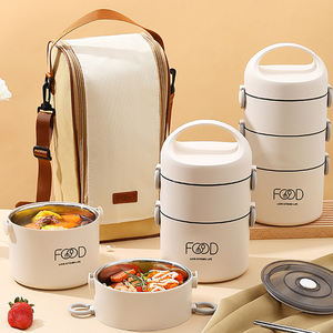 Boîte à lunch portable multicouche en acier inoxydable 304 avec poignée pour employés de bureau et étudiants, va au <span class=keywords><strong>four</strong></span> à micro-ondes - Product Image 2