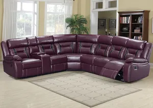 ชุดโซฟาหนังแท้ CY Modern แบบปรับเอนได้ พร้อมฟังก์ชั่นนวดและขยายได้ โครงไม้ปรับแต่งได้ สำหรับห้องนั่งเล่น - Product Image 2