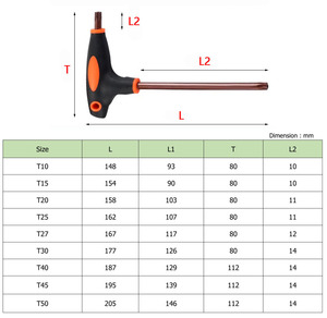 T10 T15 T20 T25 T27 T30 T40 <span class=keywords><strong>T45</strong></span> <span class=keywords><strong>T50</strong></span> nhựa t xử lý S2 thép kép kết thúc Chống giả mạo <span class=keywords><strong>Torx</strong></span> cờ lê <span class=keywords><strong>Torx</strong></span> chìa khóa sao cờ lê - Product Image 2