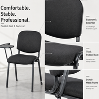 Chaise de formation pliable avec tablette d'écriture et porte-livres, sièges pour salles de classe, salles de conférence, salles de réunion scolaires