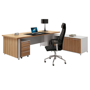 Juego de Escritorio y Silla Ejecutiva Modular Moderno y Personalizado de Lujo, Madera Natural y MDF para Gerentes y Directores Comerciales, con Certificación CE - Product Image 2