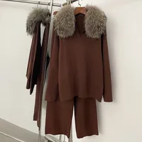 Ensemble de veste pull épaisse décontractée pour femme, col en V, en nylon/coton, anti-plis, patchwork, toutes saisons