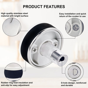 ปุ่มหมุนเตาแก๊ส สแตนเลส 5 ชิ้น ชุดอะไหล่เตาแบบเสียบ ทนทาน - Product Image 3