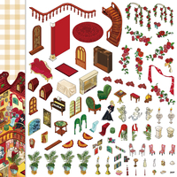 Rose Castle – Jouet éducatif créatif 3D personnalisé pour enfants, scène miniature, puzzle de loisirs, autocollant paysager anti-stress