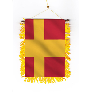 Bandera Personalizada de Satén del Danubio Swabiano, Mini Bandera Colgante con Borlas Doradas para Espejo Retrovisor de Coche, Ventana, Pared, Oficina, Hogar - Product Image 3
