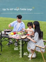 Table de camping pliable multi-usage avec plateau stable pour barbecue en plein air, pique-nique, repos en bord de route, événements en arrière-cour