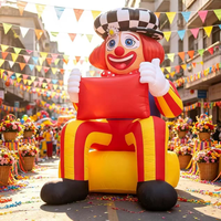 Clown gonflable personnalisé avec panneau vierge, modèle de dessin animé gonflable pour défilé de carnaval, événement, publicité, décoration