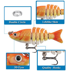 Señuelo de Pesca Minnow de Seis Secciones, Multicolor, para Pesca en Agua Dulce y Salada, Mini Señuelo de Agua Media - Product Image 5