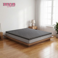Matelas hybride en mousse à mémoire de forme avec gel rafraîchissant LOONGFUNG, gris anthracite, avec ressorts ensachés, personnalisable et enroulable pour projets hôteliers