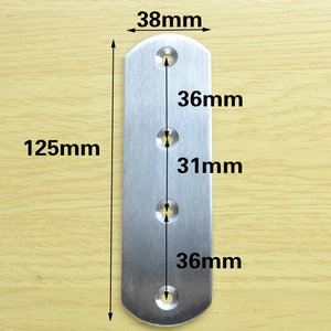 Plaque de connexion droite en acier inoxydable, support de réparation d'angle plat de 3 mm d'épaisseur, quincaillerie à 180 degrés - Product Image 2