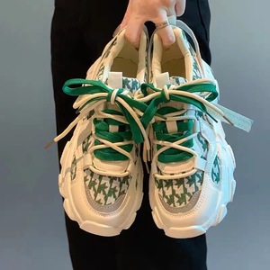 Chic Green <strong>Daddy</strong> Shoes Women New Style Thick Sole Platform Shoes Ins Fashion Sports Casual Sneakers for Women - Product Image 1
