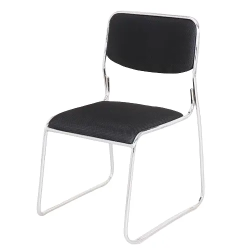 Cadeira moderna do escritório aço inoxidável conferência cadeira preto sem braços reunião cadeira