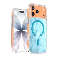 Coque de téléphone magnétique transparente Crystal Furrow pour iPhone 17 16 Pro 15 Plus 14 13 12 ProMax 17Air, finition mate de haute qualité