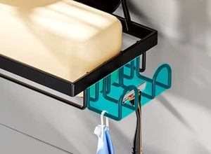 Estante de Almacenamiento de Baño de Acero Montado en la Pared, Estante de Esquina para Inodoro, Baño, Ducha, Sin Perforación - Product Image 4