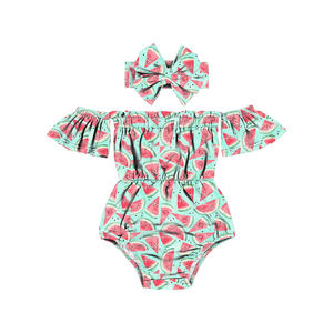 Nouvelle collection 2022 : Barboteuse nouveau-né style boutique tendance, épaules dénudées, avec bandeau nœud papillon - Product Image 3